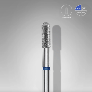 Diamond Nail Drill Bit Rounded Cylinder Blue Staleks EXPERT FA30B023/6.5